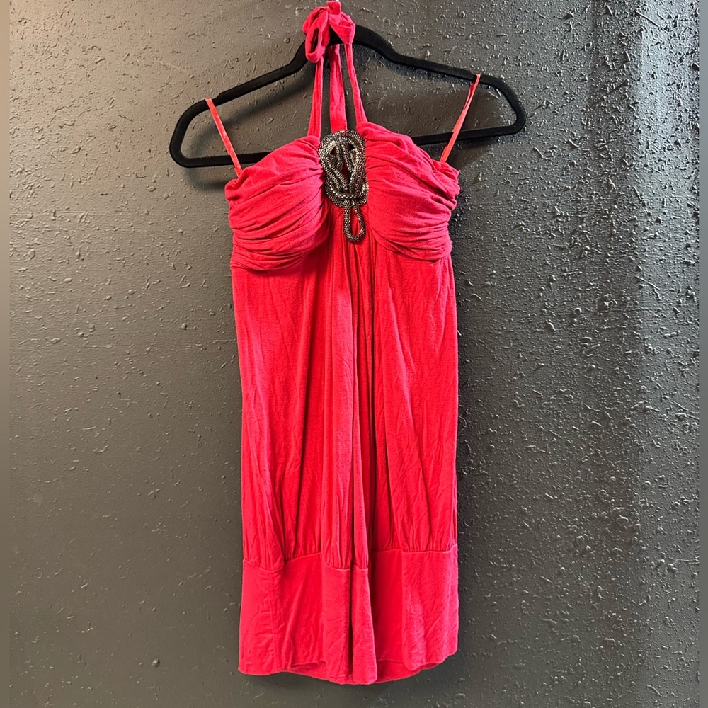 Y2K Carmin Halter Dress Metal Detailing From Mandees